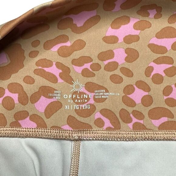 OFFLINE BY AERIE Women’s Tan Pink Leopard Print 7/8 High-Rise Legging Size XL - Picture 6 of 7
